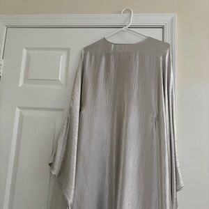 Elegant Silver butterfly Abaya Metallic Dress